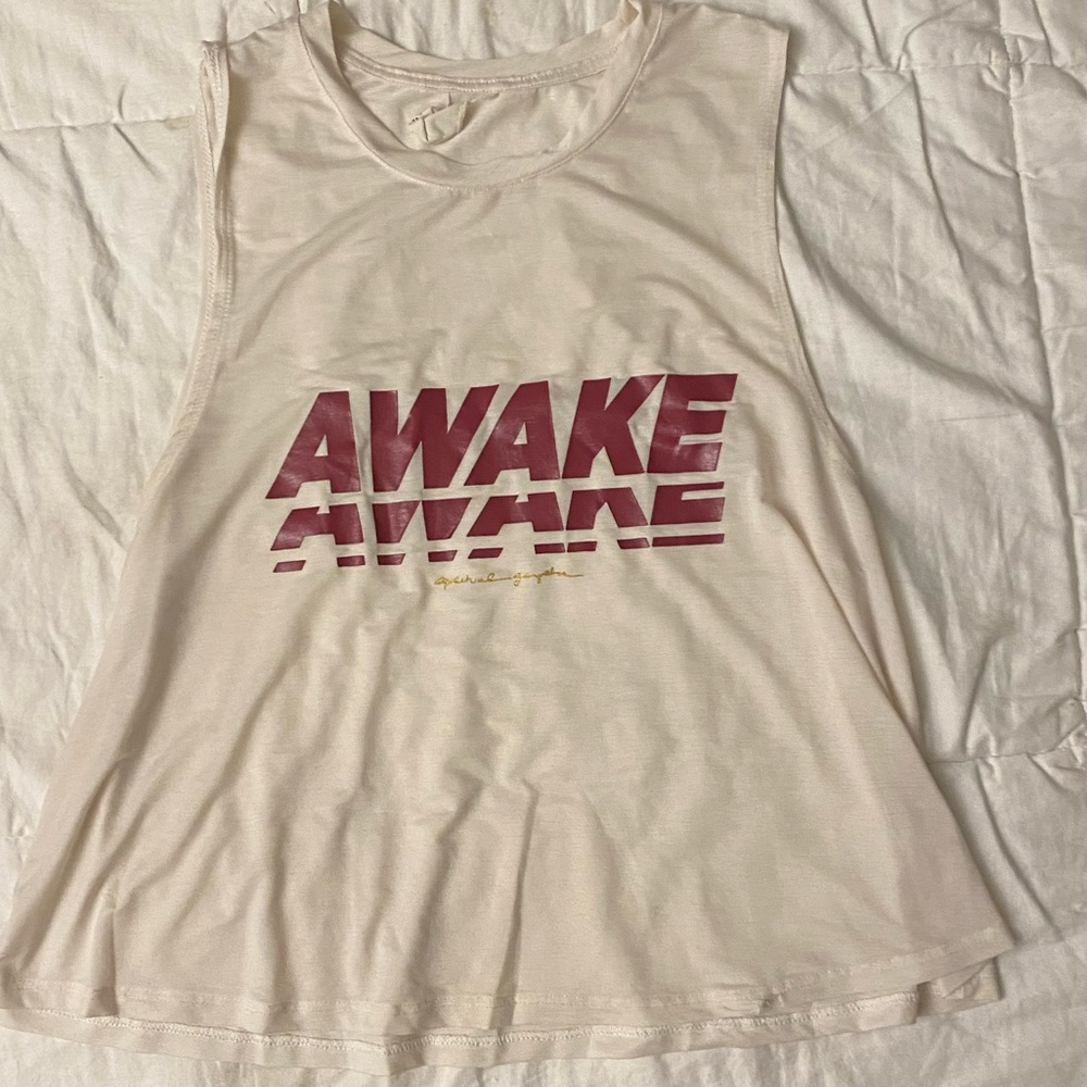 Spiritual Gangster Awake white tank top. Size S